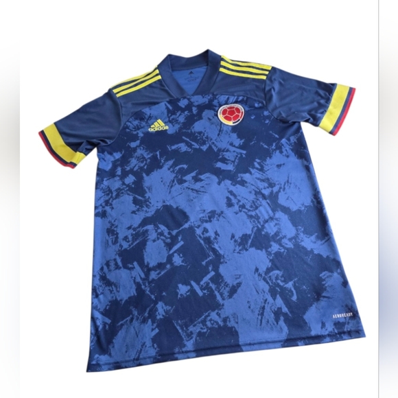 adidas Other - Adidas Colombia Away Jersey Men's L Blue AOP Federacion Colombiana Futbol Soccer